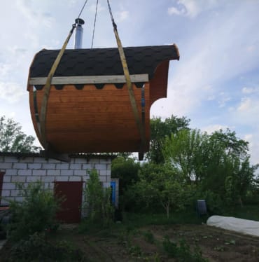 Купить баню бочку № 497 в Костомукше по цене от 378488 руб. цена в Костомукше от 378 488 руб.
